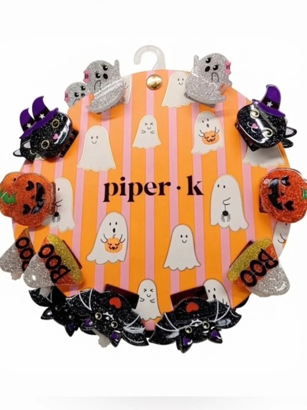 🖤▪️Piper K ▪️ Halloween Glitter Hair Claw Clips - Set Of 10 Mini Acryllic
